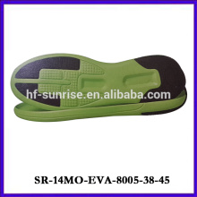 Semelle eva avec design vert en caoutchouc eva sole men eva semelle en mousse